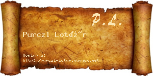 Purczl Lotár névjegykártya
